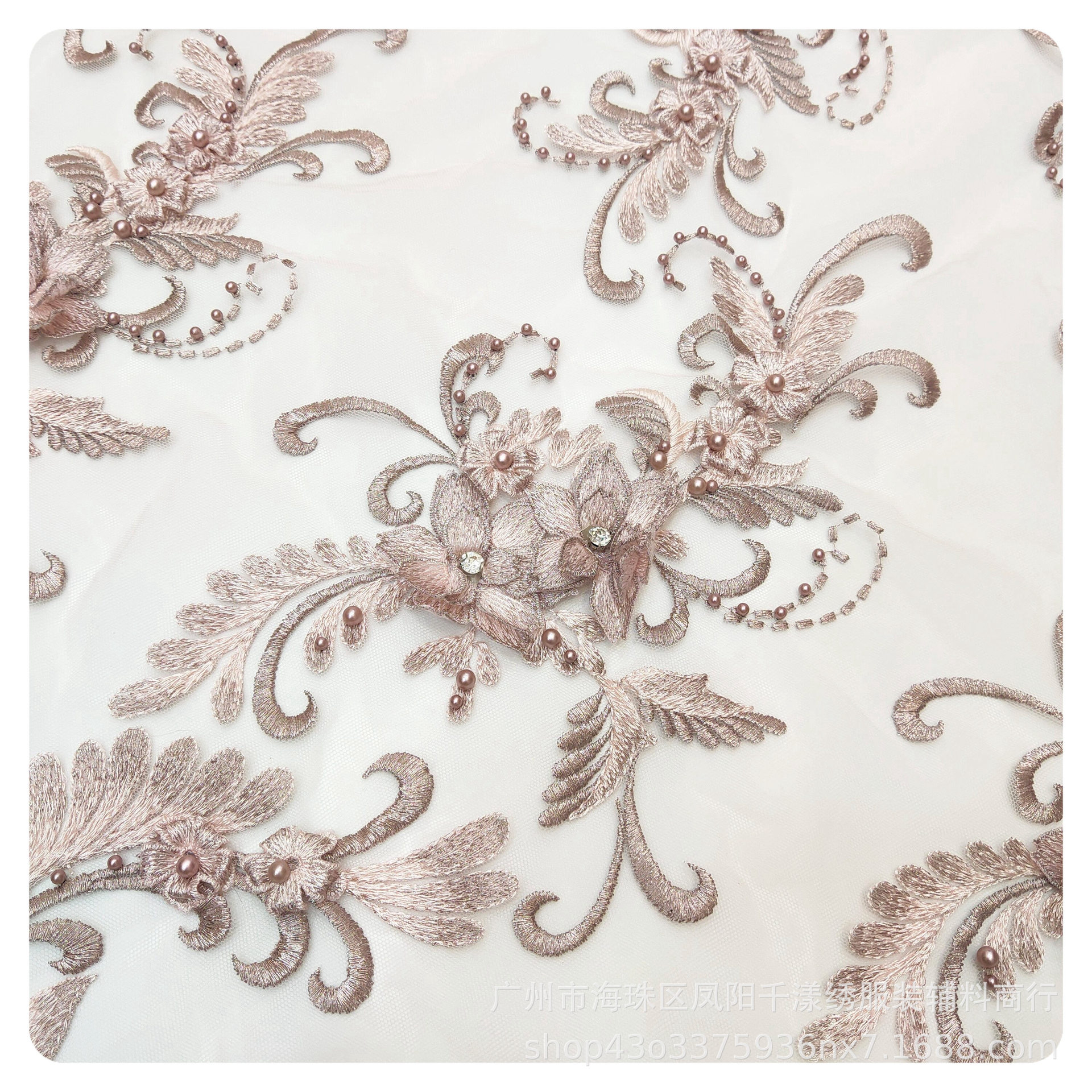 网纱钉珠电脑立体绣花diy晚礼服童装婚纱服装辅料刺绣贴花详情17