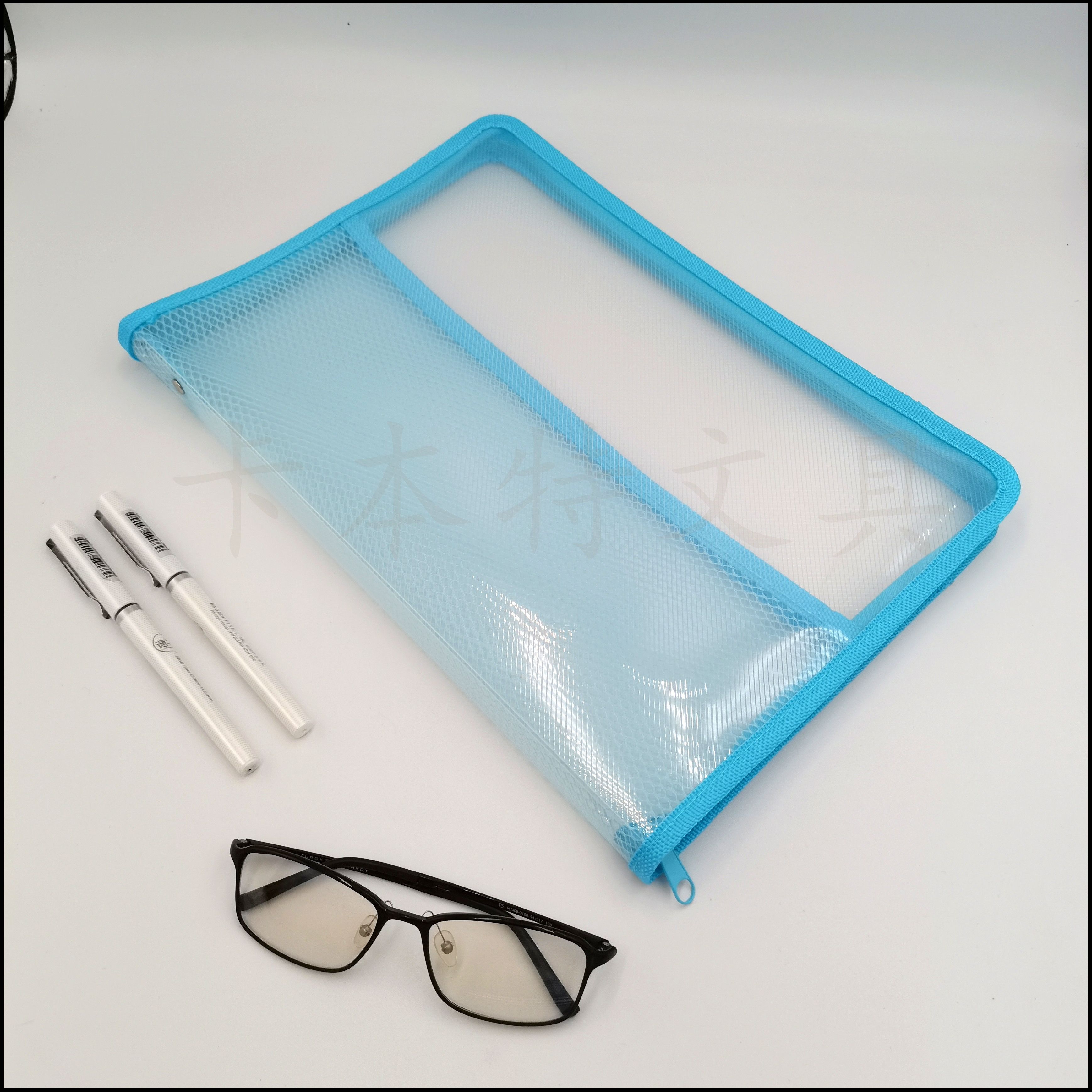 A4 transparent zipper file bag, office materials bag, folder factory direct sales, mixed color edge classification storage bag, folder file box pic 2