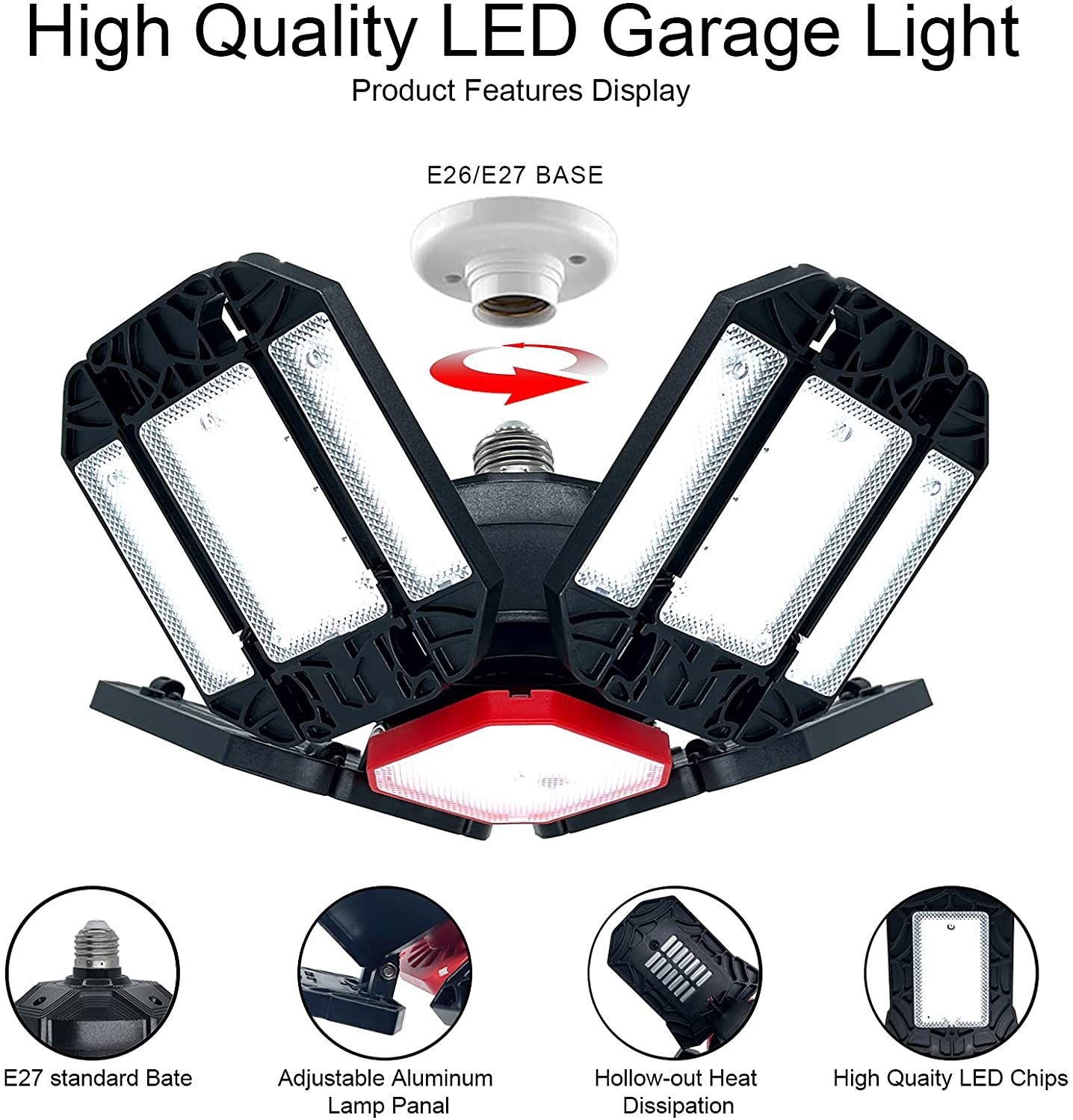 مصابيح الكاراج المطوية 200W150W من طراز LED المستودعات هي مخصصة للاستخدام عبر الحدود pic 8