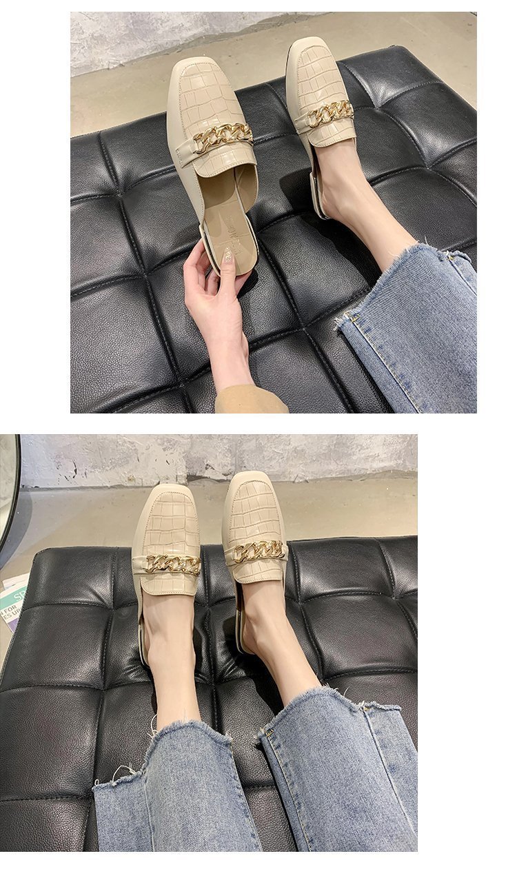 穆勒鞋女2022春夏新款外贸大码包头半拖百搭方头低跟凉拖鞋批发详情1