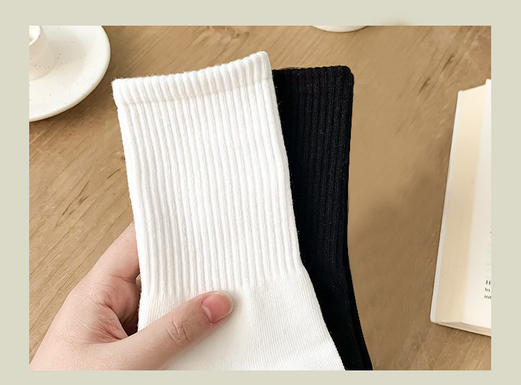 袜子地摊一件代发袜子男女士运动袜短袜纯色百搭束腰中长筒袜春秋夏四季船袜子批发一件代发详情3