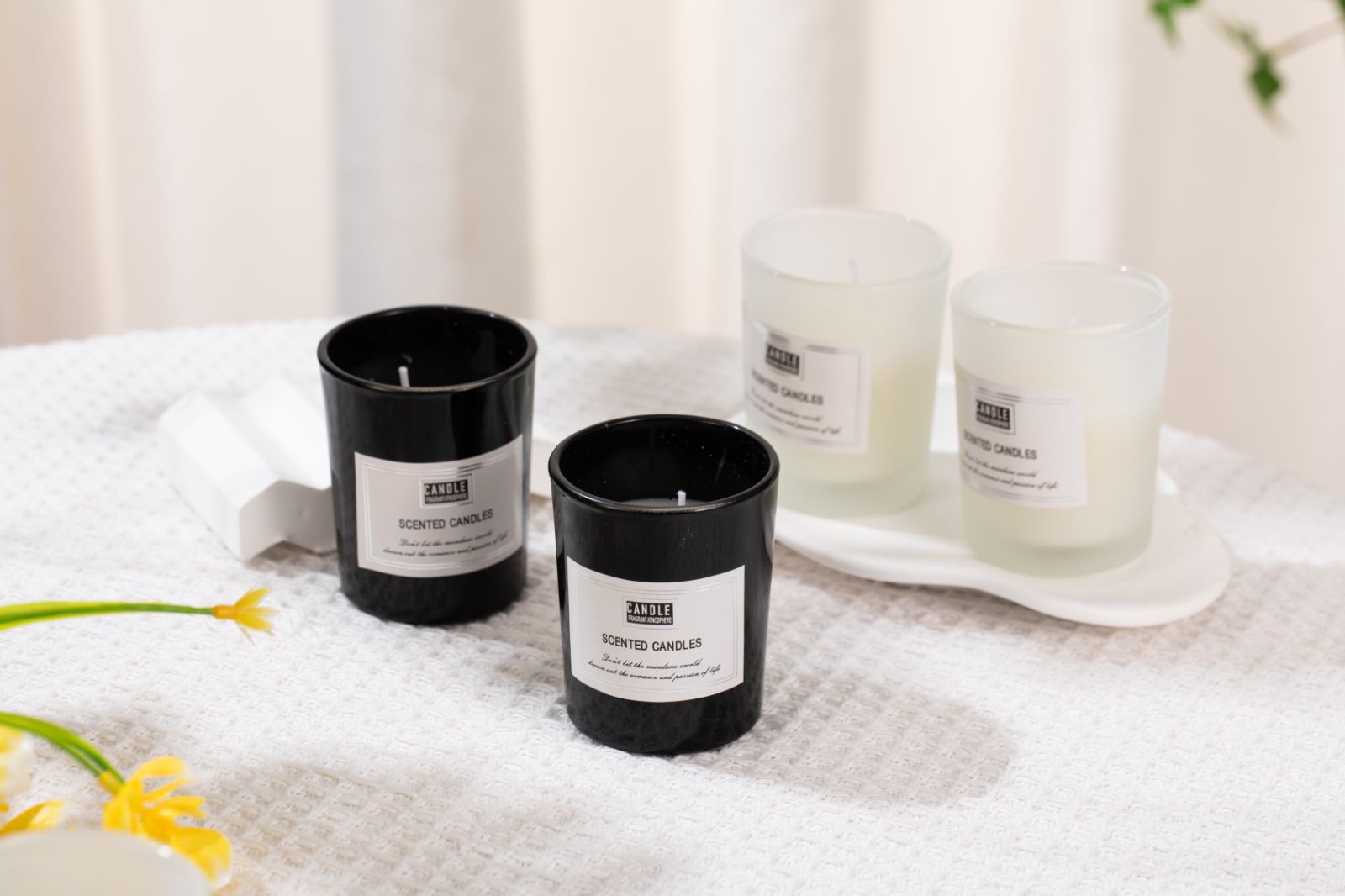 Glass cup scented candles soothe the mind and aid sleep, a long-lasting, niche, high-end gift box for home use, bedroom fragrance pic 5