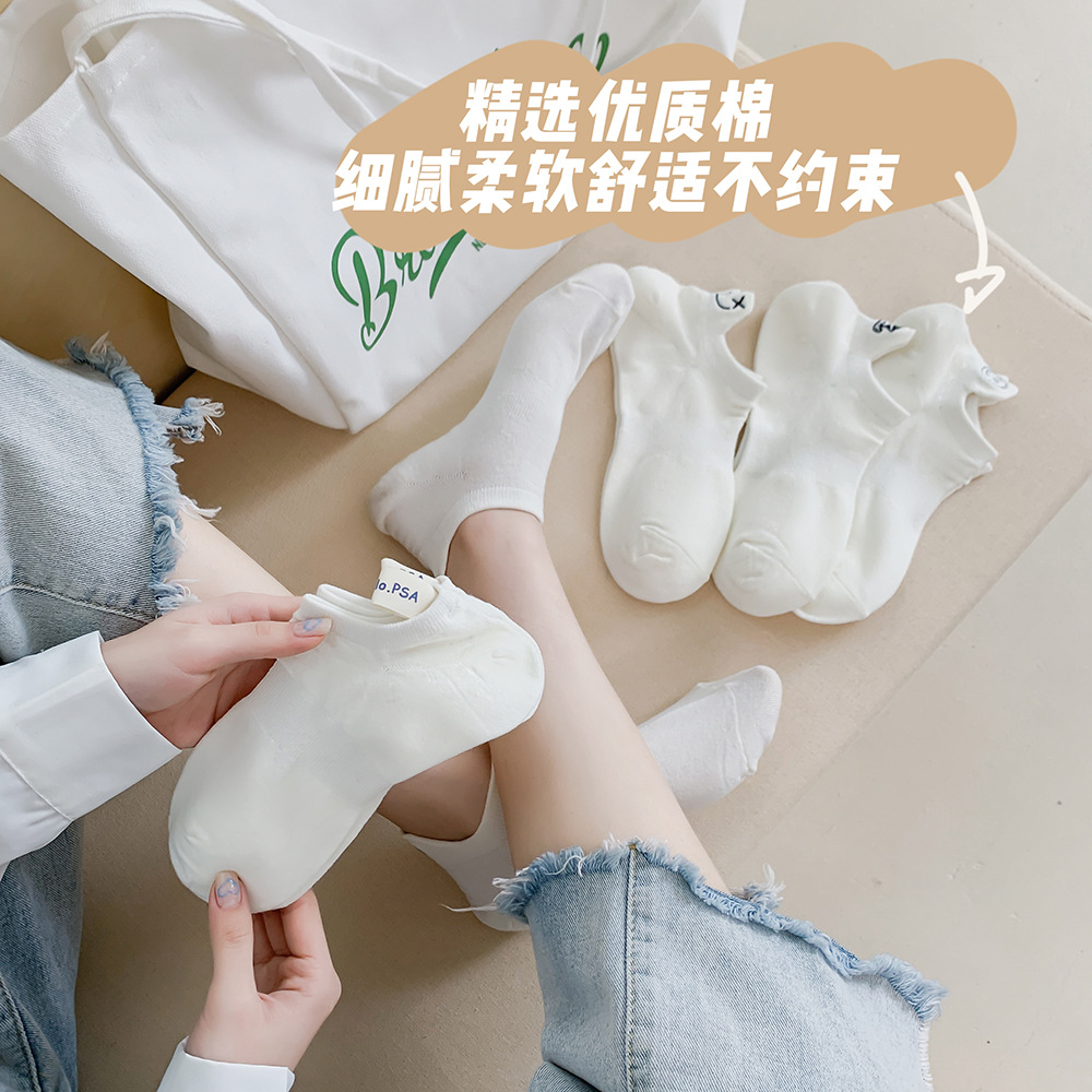 袜子女夏季船袜纯棉不掉跟隐形袜日系百搭可爱学院风浅口低帮短袜详情8