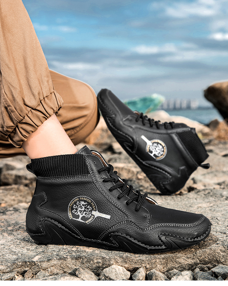 跨境爆款袜子口切尔西靴独立站大码男鞋高帮男士休闲鞋子马丁靴详情23