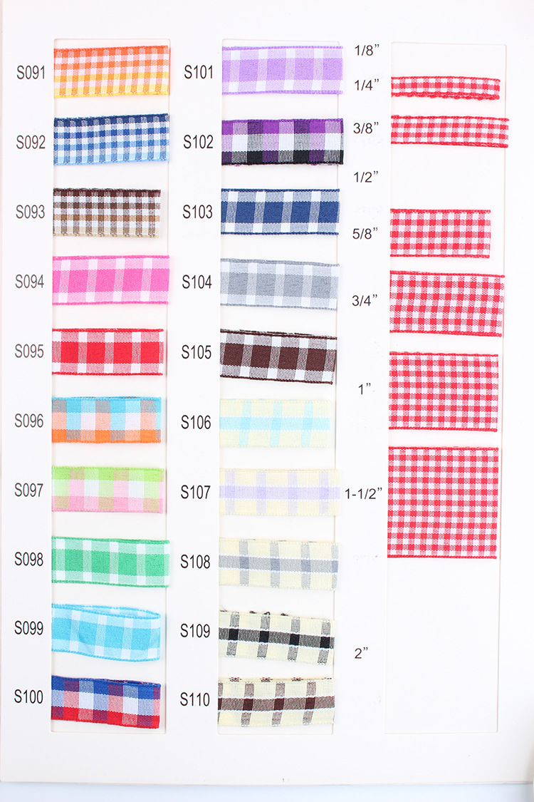 Dingxin checkered Ribbon wholesale, Scottish black, white and red ribbons, DIY bow gift packaging webbing pic 37