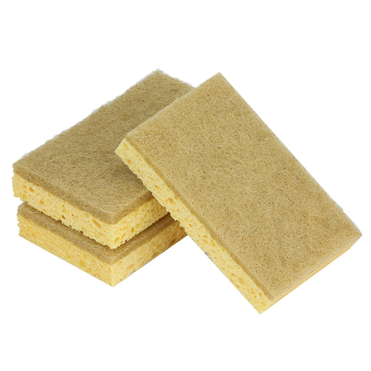 定制供应各款式天然剑麻椰棕木浆棉海绵擦锅刷厨房清洁洗碗海绵块详情11