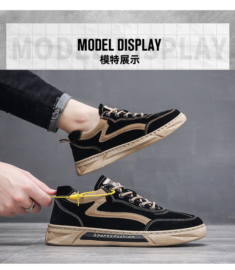 新款工装鞋男2022新款秋冬时尚休闲运动男士板鞋百搭劳保鞋YF902详情8