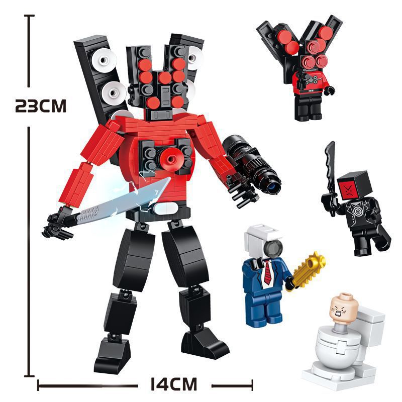 Cross-border compatible lego parodia toilet hombre VS monitor hombre pequeño granular robot puzzle montajes chicos regalos pic 6