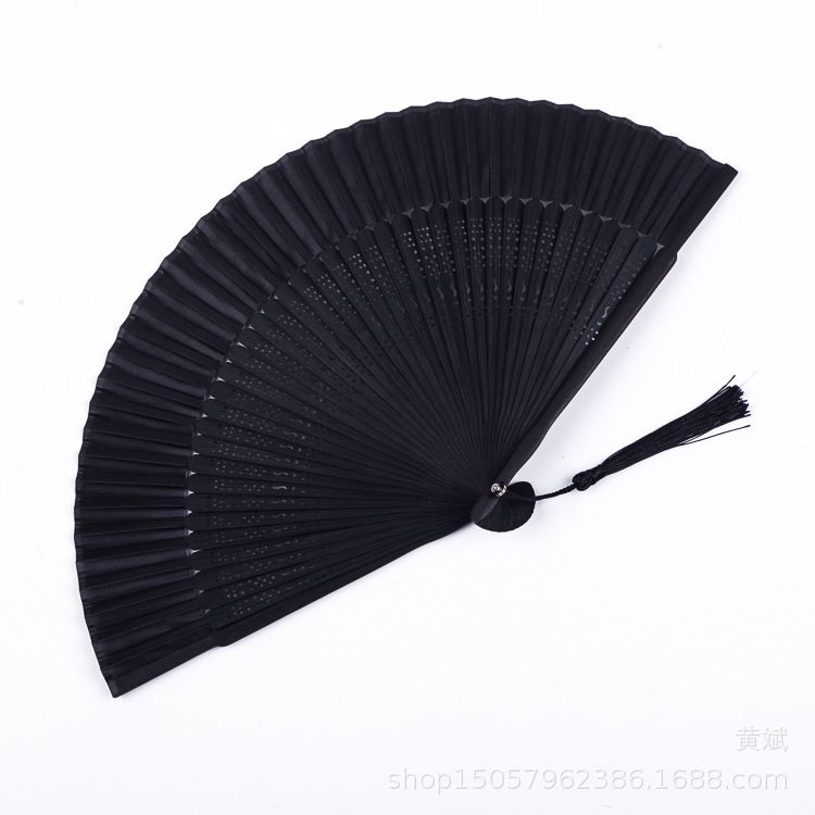 烤漆黑色红色扇子折扇中国风女式古风古典舞蹈扇工艺扇亚马逊扇详情15