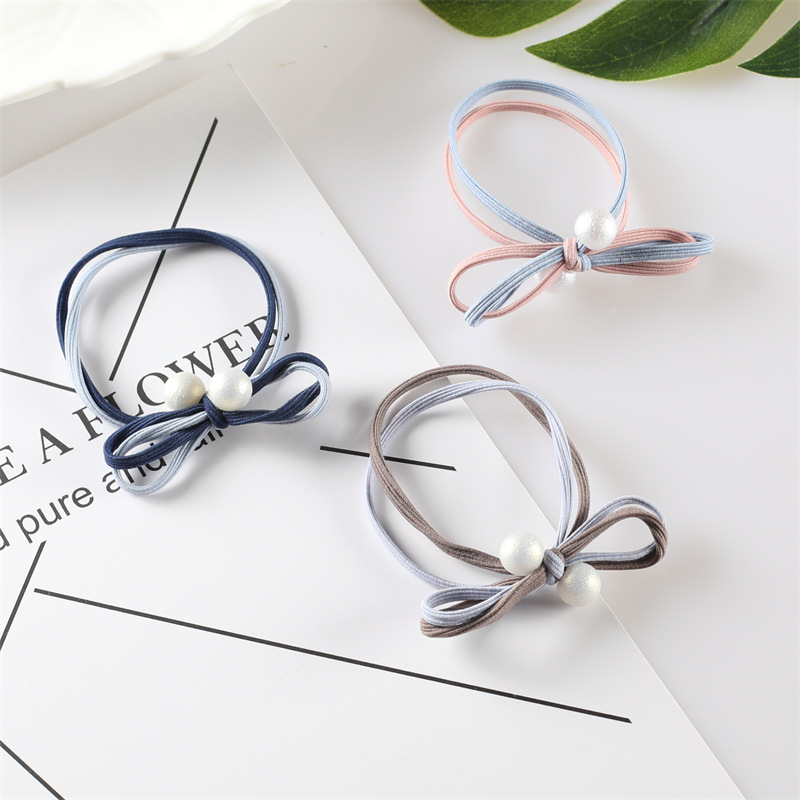 Simple and popular Instagram hair tie, bow double ball hair band, hair tie rubber band, Korean style fresh and clean hair tie 2-yuan store pic 15