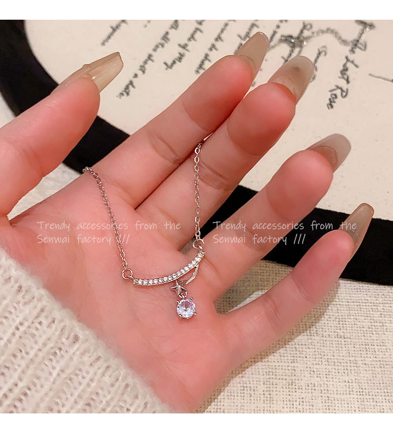 Zircon Wishing Star necklace for women, new style, light luxury and high-end, titanium steel collarbone chain, Korean fashion, versatile accessories wholesale pic 18