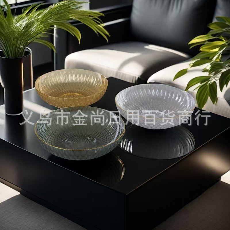 Household sugar, living room dining table, fruit plate, tea plate, tray, internet-famous light luxury fruit plate, plastic snacks, melon seed plastic plate pic 1