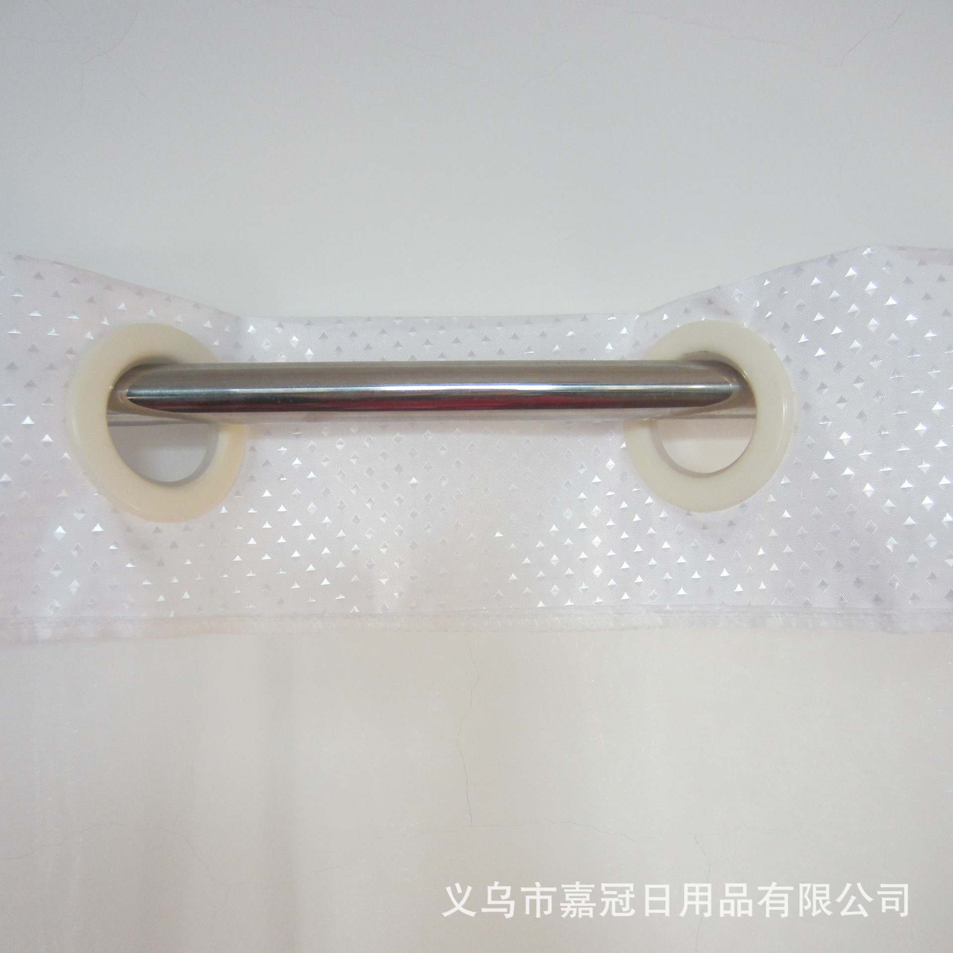 Custom-made polyester Waffle large ring solid color bath curtain with double-layer inner lining, detachable and washable pic 6