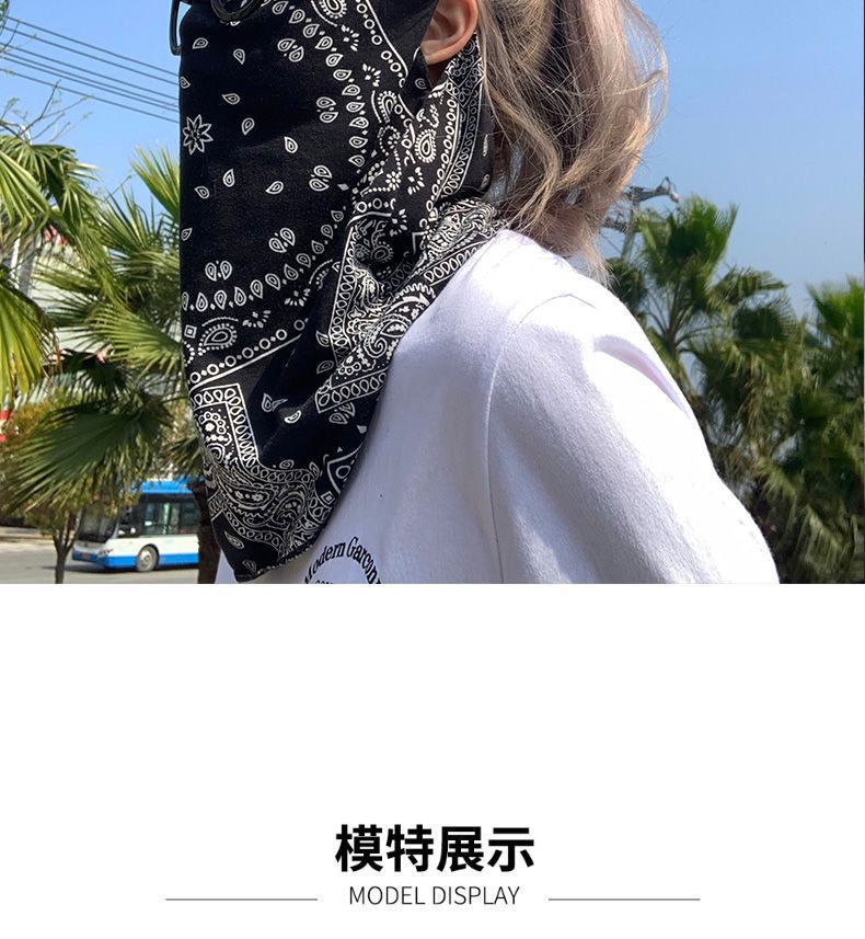 Sun protection mask, UV protection, cashew flower spring and autumn face towel, ear-hanging full-face neck protector, men and women, summer cycling and driving pic 3