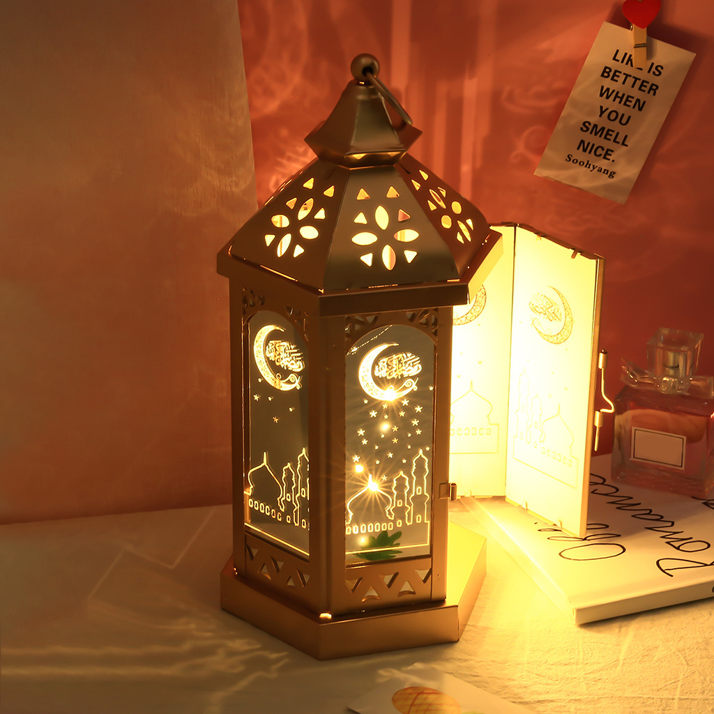 Ranadan Ramadan lantern, Eid al-Fitr ironwork metal display typhoon lantern handicraft, Arab lantern pic 8