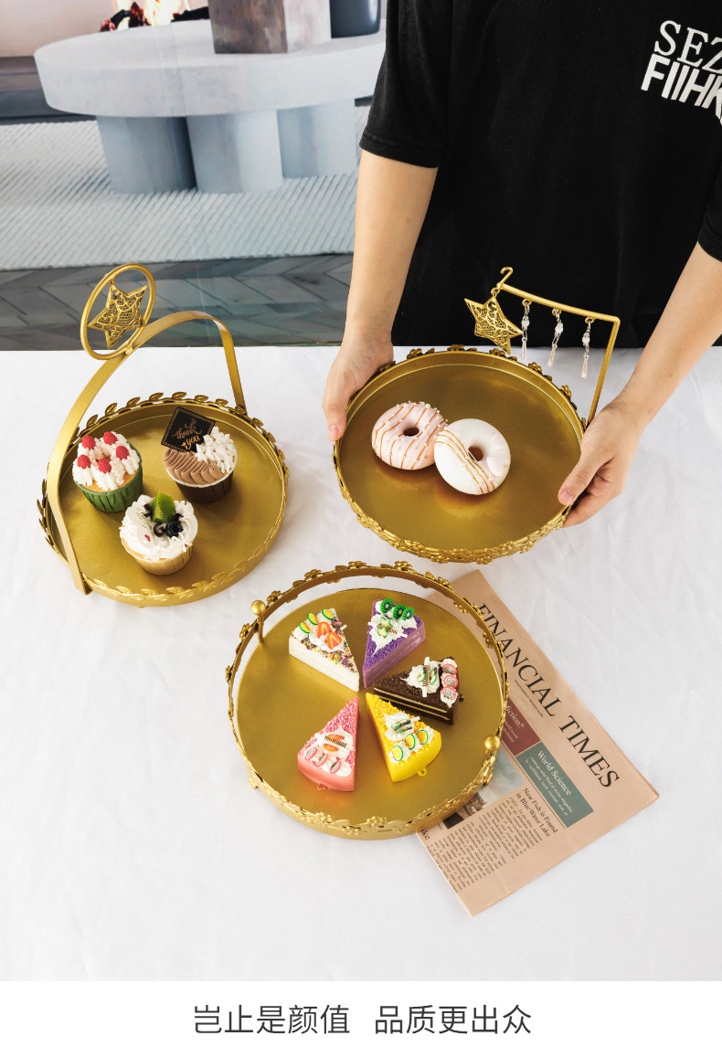 奢华简约蛋糕架金属挂坠甜品展示架装饰生日托盘婚礼聚会果盘详情9