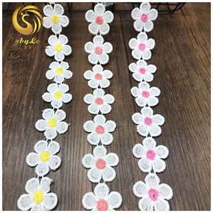 水溶3d手工花边条码牛奶丝蕾丝立体花边DIY镂空三层刺绣 花边辅料详情3