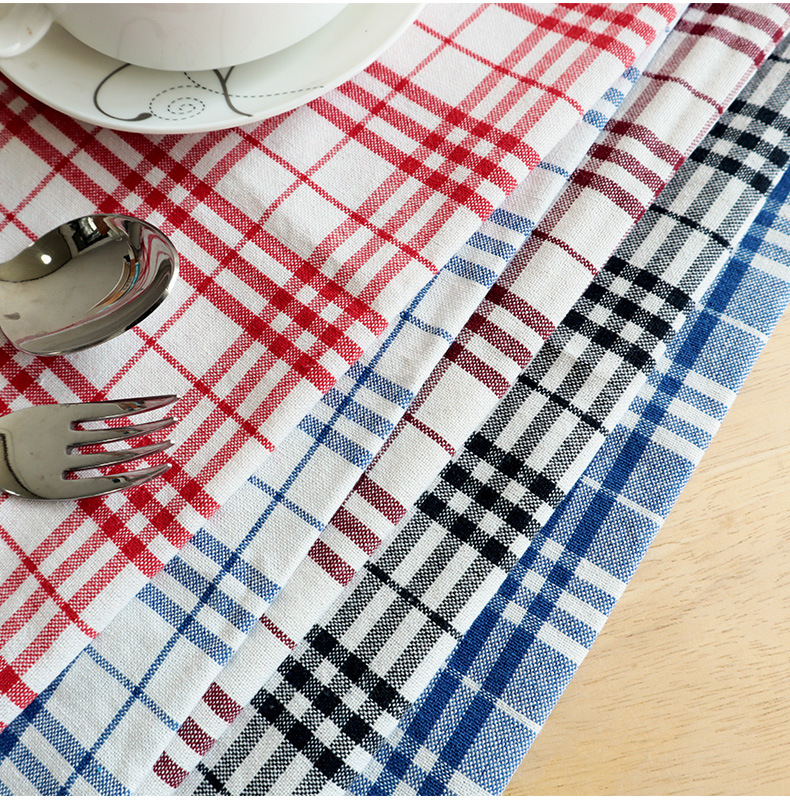 The checkered element is simple and versatile. The cotton and British-style Ziju fabric square napkins, tea napkins and Western napkins pic 13