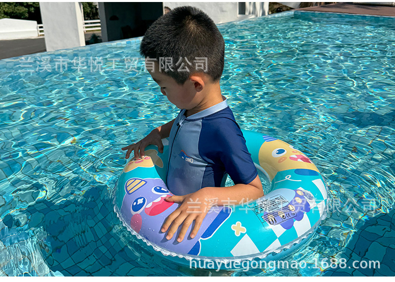 现货加厚印花卡通游泳圈环保PVC儿童超人泳圈充气宝宝腋下圈批发详情8