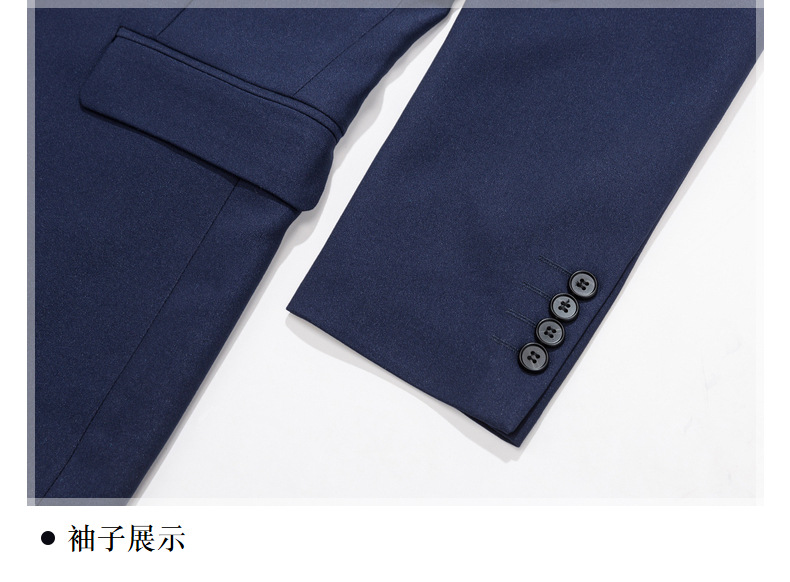 男士商务西服套装宝蓝黑色房地产销售教师工作服职业正装高端西装详情23