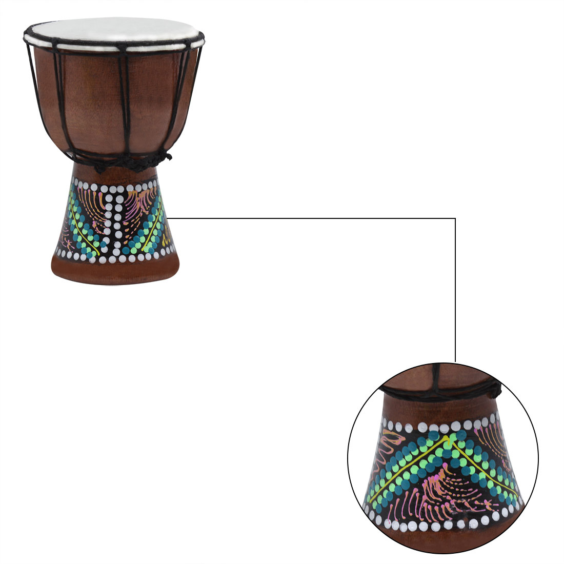 Wholesale handcrafted 4-inch African drums for children, adults, beginners, Lijiang hand drums, percussion instruments, 4-inch African drums, random pic 29