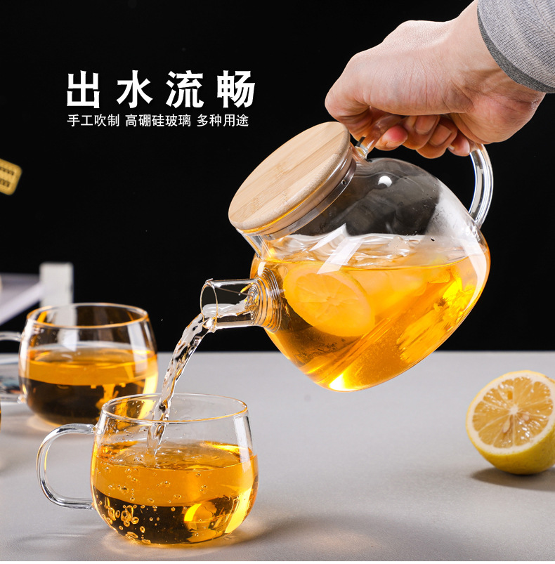 Large-capacity thickened glass cold water kettle, heat-resistant glass cold water kettle, juice kettle, cold boiled water kettle pic 7