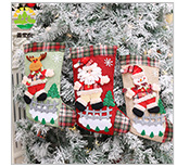 Christmas stocking series, Christmas stockings, dancing dolls, fences, Santa Claus, snowmen, gift stockings, candy stockings pic 7