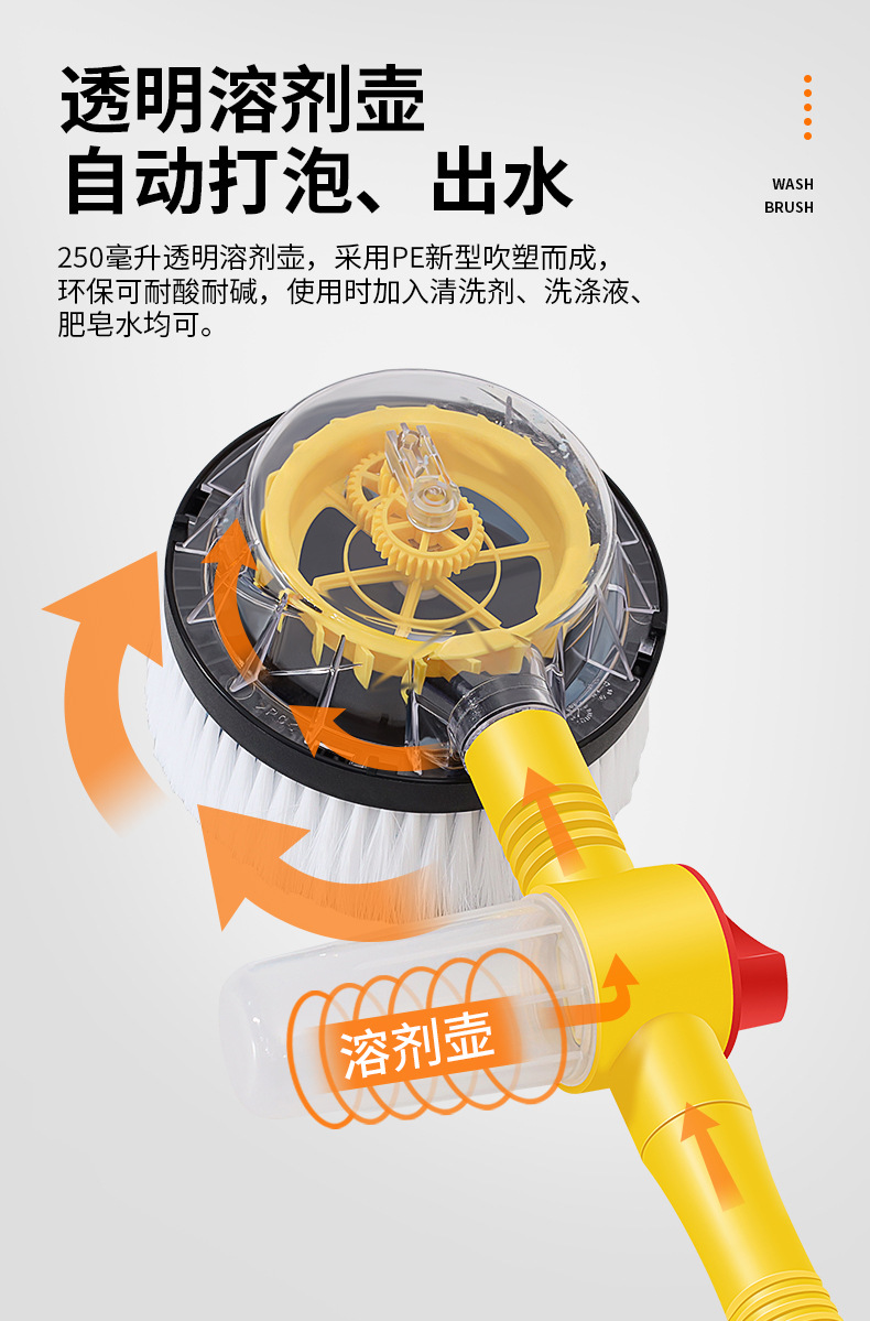 Car wash mop, soft bristle cleaning, multi-functional car wash tool, long-handled extended brush, car brush pic 9