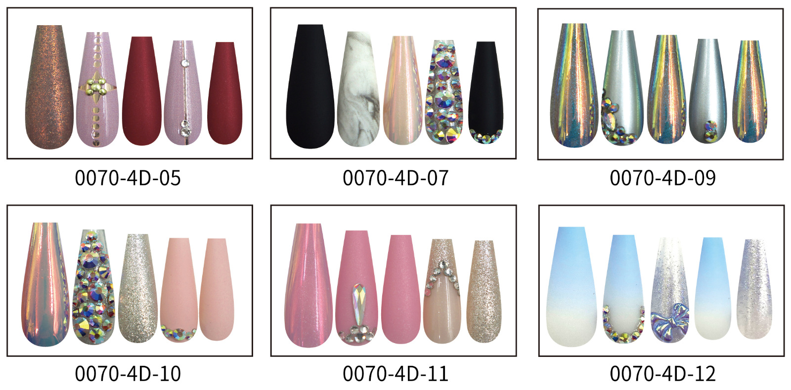 Special offer on 30 pieces of long ballet nail nail patches with diamonds pic 7