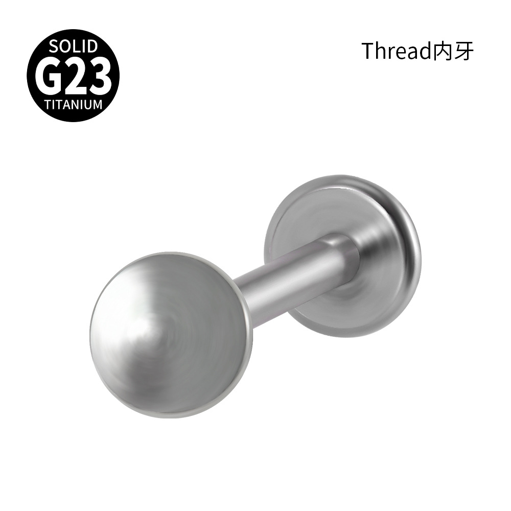 跨境G23钛内牙水滴耳钉弧形面埋骨钉五星内螺纹T形唇钉穿刺耳骨环详情17