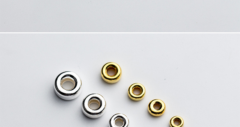 S925银水泡珠 圆环珠 车轮珠隔片垫片手工DIY饰品配件散珠S0303详情3