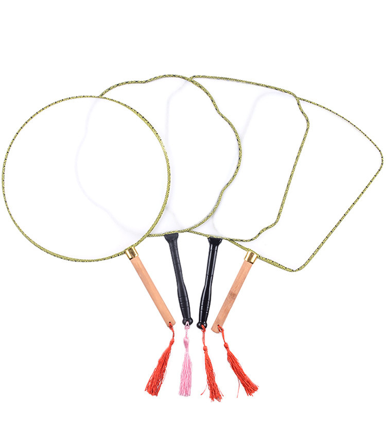 空白扇子幼儿园DIY手工画宫廷扇圆扇团扇diy手工绘画益智美术材料详情1