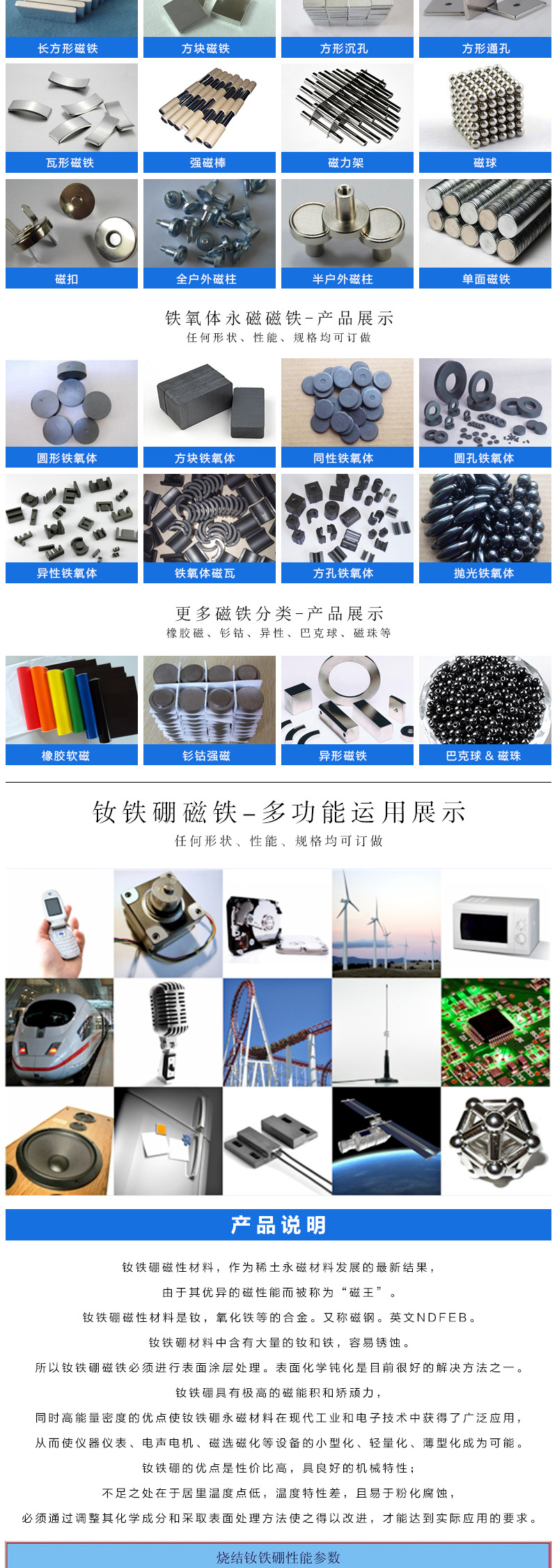 磁铁厂家钕铁硼 强力方形磁铁强磁圆片 沉孔磁铁异形规格详情6