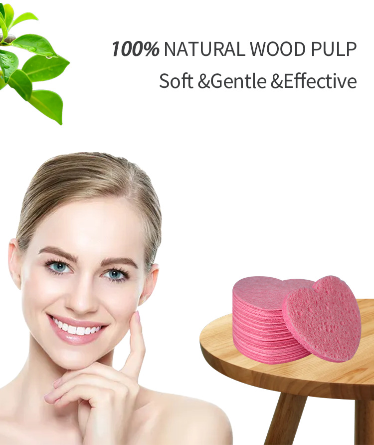 A set of 50 pieces of pink heart-shaped compressed facial cleanser made of wood pulp cotton that swells when exposed to water is selling well on Amazon pic 9