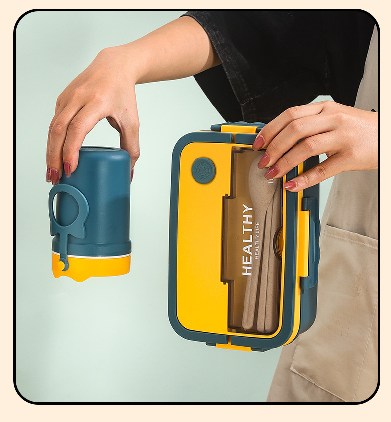 2022 Cross-border bestsellers: Plastic compartments lunch boxes, bento boxes, microwave heating portable lunch boxes for students and adults pic 21
