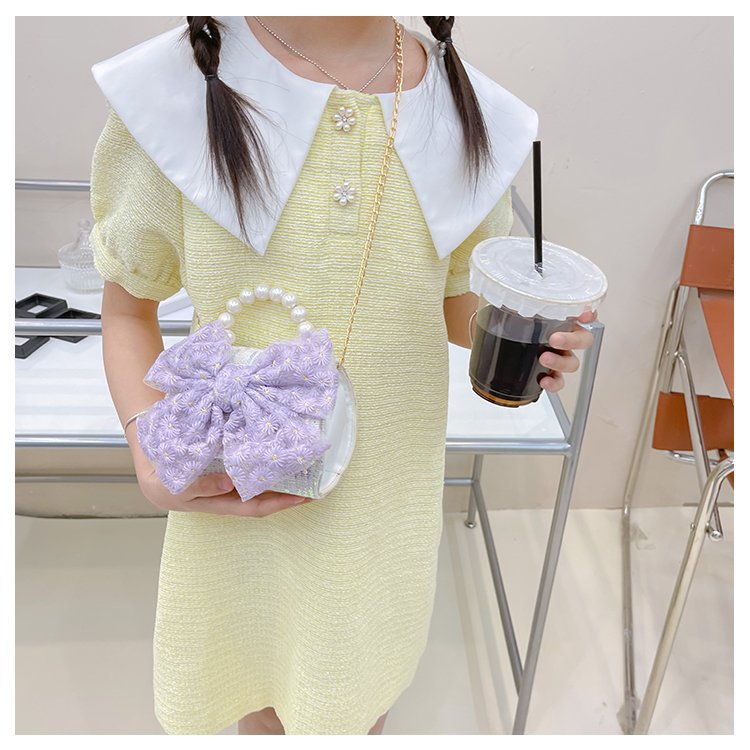 可爱女童斜挎包小香风时尚儿童手提斜背包包公主淑女珍珠包单肩包详情34