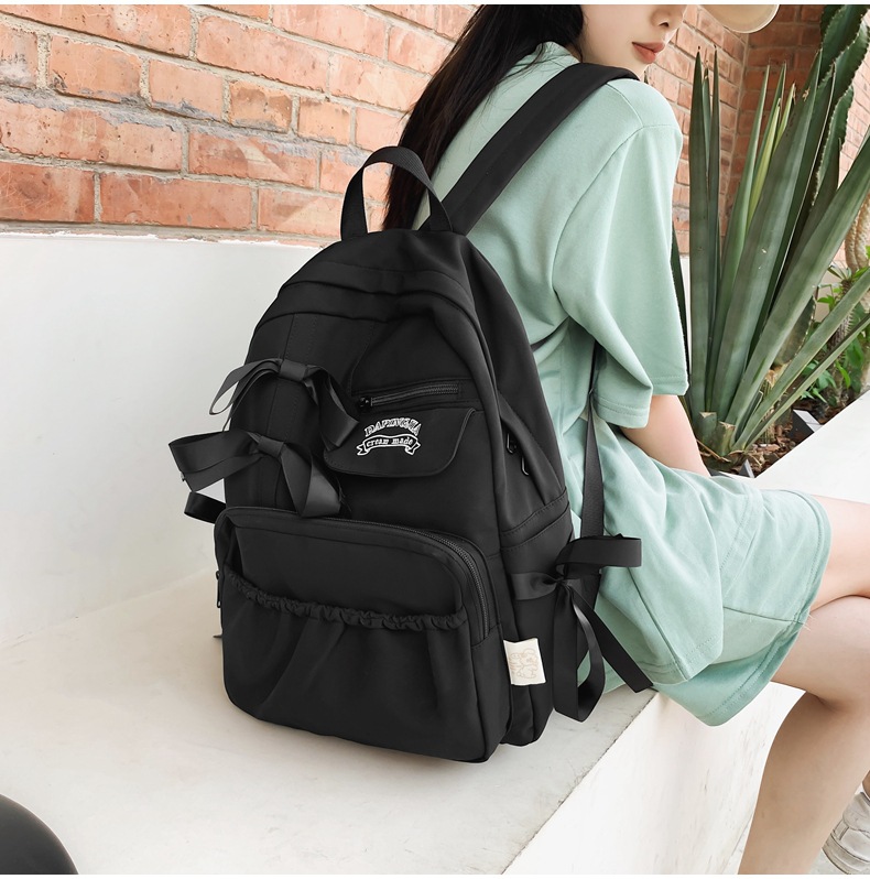 日系ins书包初中高中女生大学生高颜值双肩包蝴蝶结背包2023新款详情20