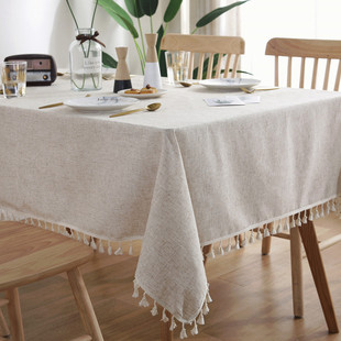 American country-style handcrafted crochet tassel tablecloth with geometric rhombus-shaped hollowed-out decorative fabric as a shooting prop pic 4