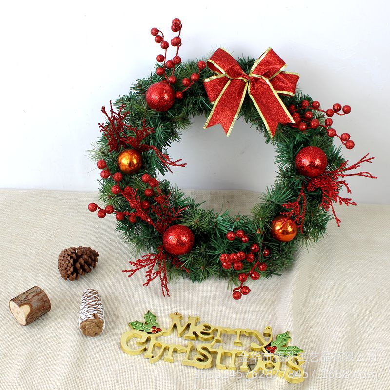 Desheng Cross-border E-commerce Christmas wreath, rattan door lintel, upside-down tree, hotel scene decoration, Christmas hanging ornaments pic 3