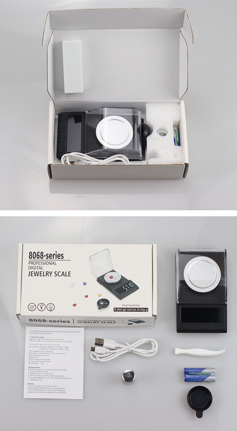 High-precision electronic scale, mini jewelry scale, 0.001g carat scale, weighing gram scale, precision laboratory balance weighing scale pic 6