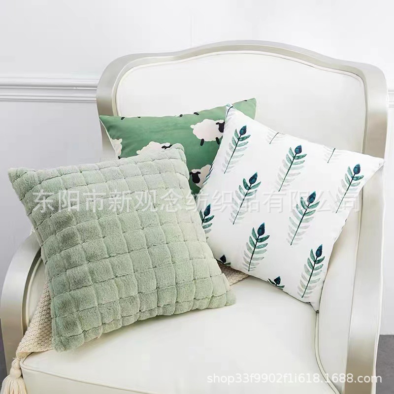 Winter InS-style plush cushion pink solid color pillowcase, ins plush cushion cover wholesale factory direct sales pic 13