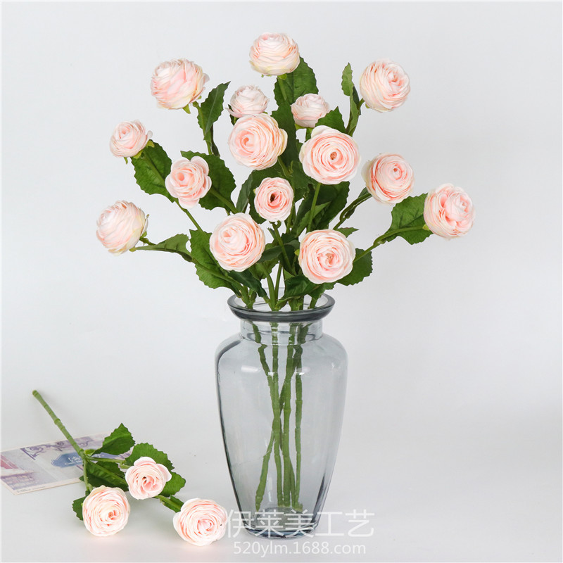 Simulated 3-head small lotus flowers for living room and bedroom decoration, artificial flowers, home decoration ornaments, simulated flower bouquets pic 4