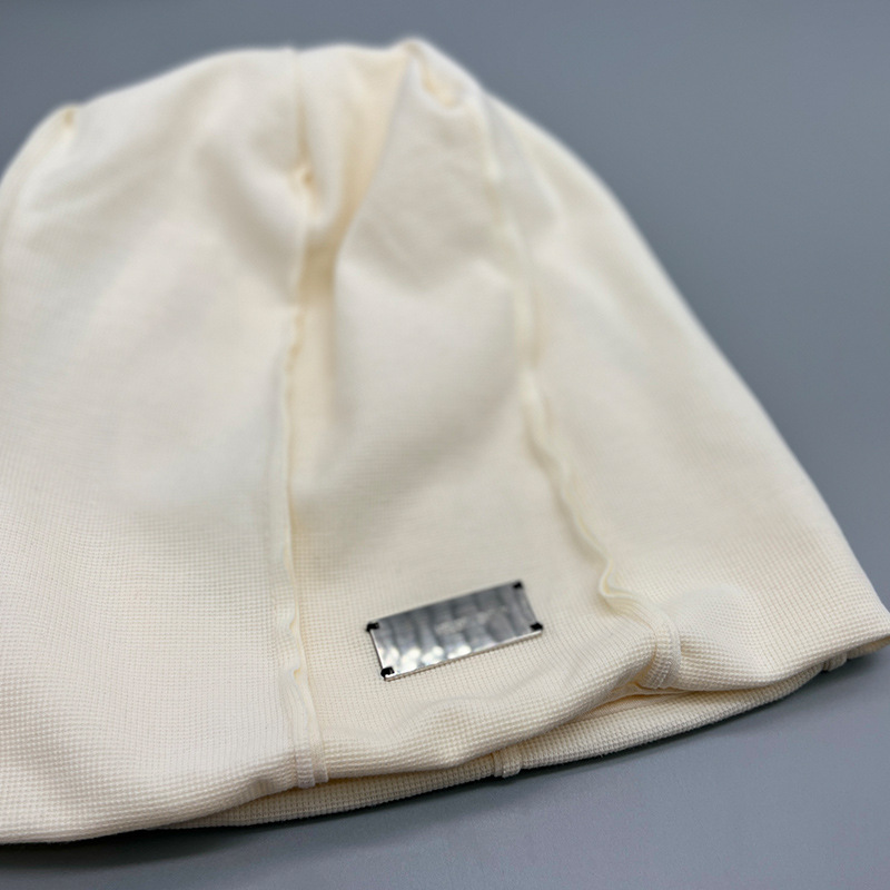 Versión coreana textura pequeña marca de hierro diseño sentido heap heap sombrero de las mujeres primavera otoño empalme gorro perezoso multicolor sombrero frío hombre pic 8