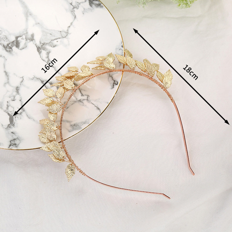 New cross-border leaf hair bands from Europe and America, gold and silver leaf hair accessories, wedding dress and evening gown accessories, bride headwear and headband wholesale, domestic independent pic 8