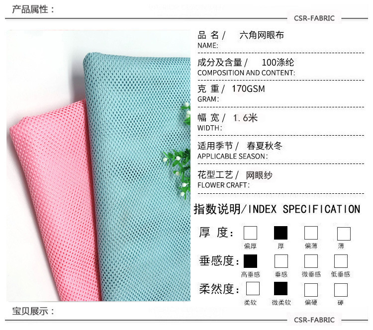 Thickened 3D honeycomb breathable mesh fabric, baby bath mesh bag fabric, honeycomb mesh fabric pic 1