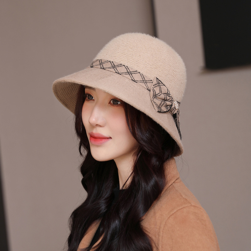 秋冬渔夫帽子女复古可折叠盆帽赫本风优雅保暖针织帽简约文艺礼帽详情4