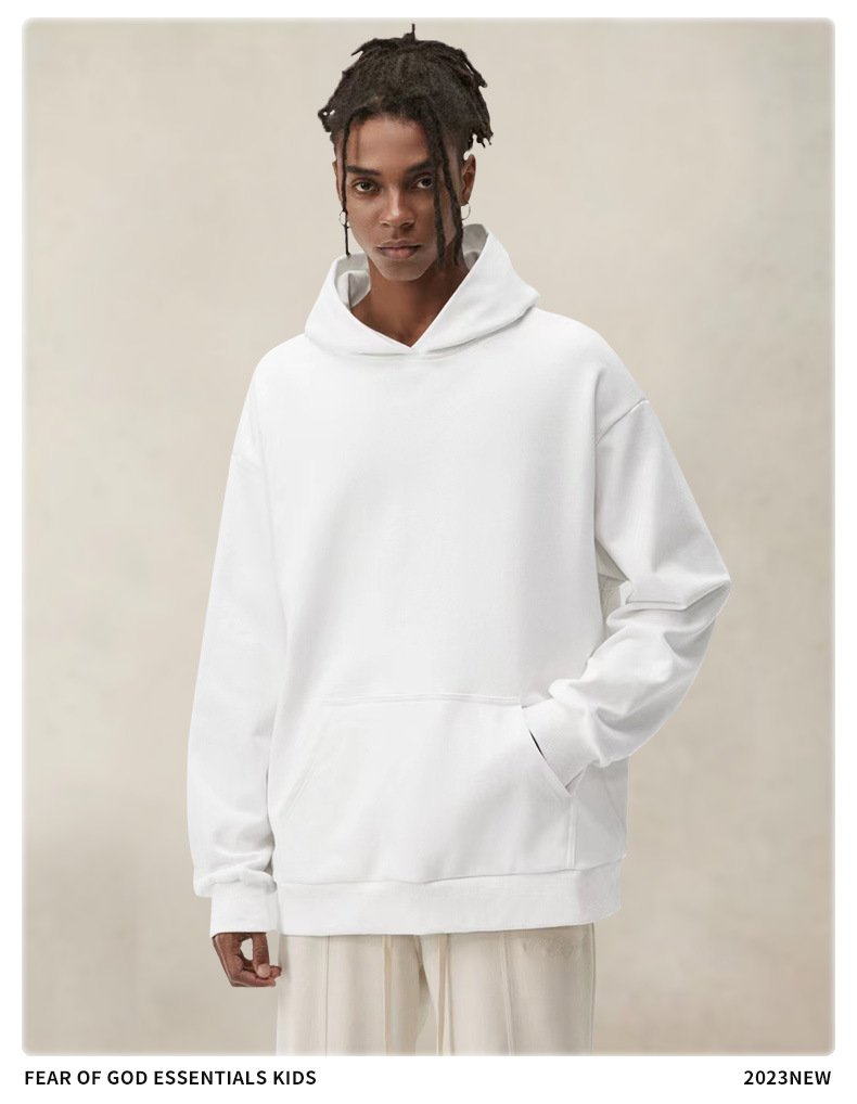 2023新品fog秋冬季加绒加厚380g连帽纯色多色卫衣欧美潮牌连帽衫详情19