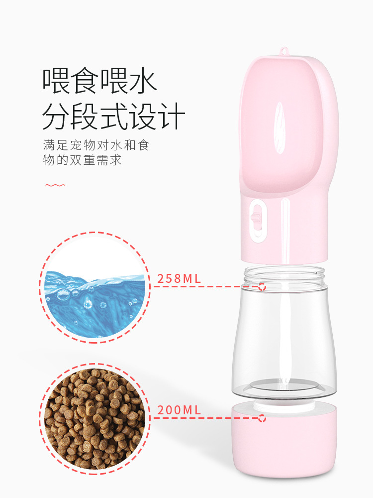 Pet travel cup, portable dog food water cup, outdoor travel water bottle, outdoor pet water dispenser pic 3