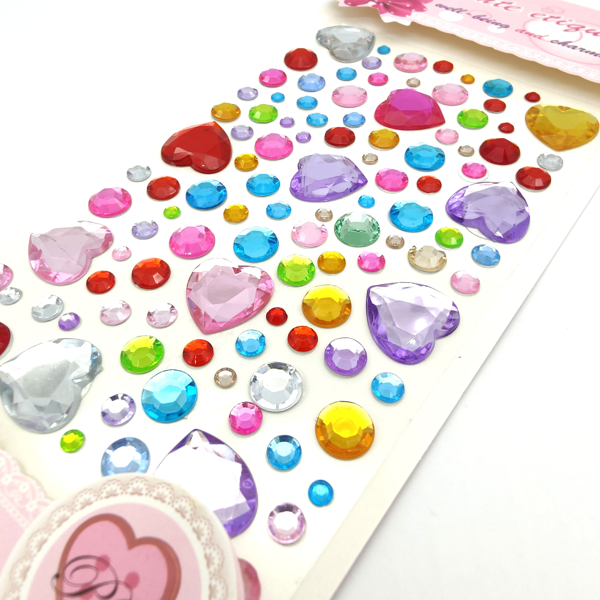 Wholesale of colorful starry sky acrylic diamond stickers, colorful crystal stickers, random diamond DIY creative stickers, mobile phone stickers, and random stickers pic 13