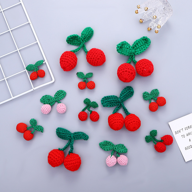 现货手勾针织泡芙花五瓣花DIY毛线花朵发夹胸花装饰服装辅料配件详情2